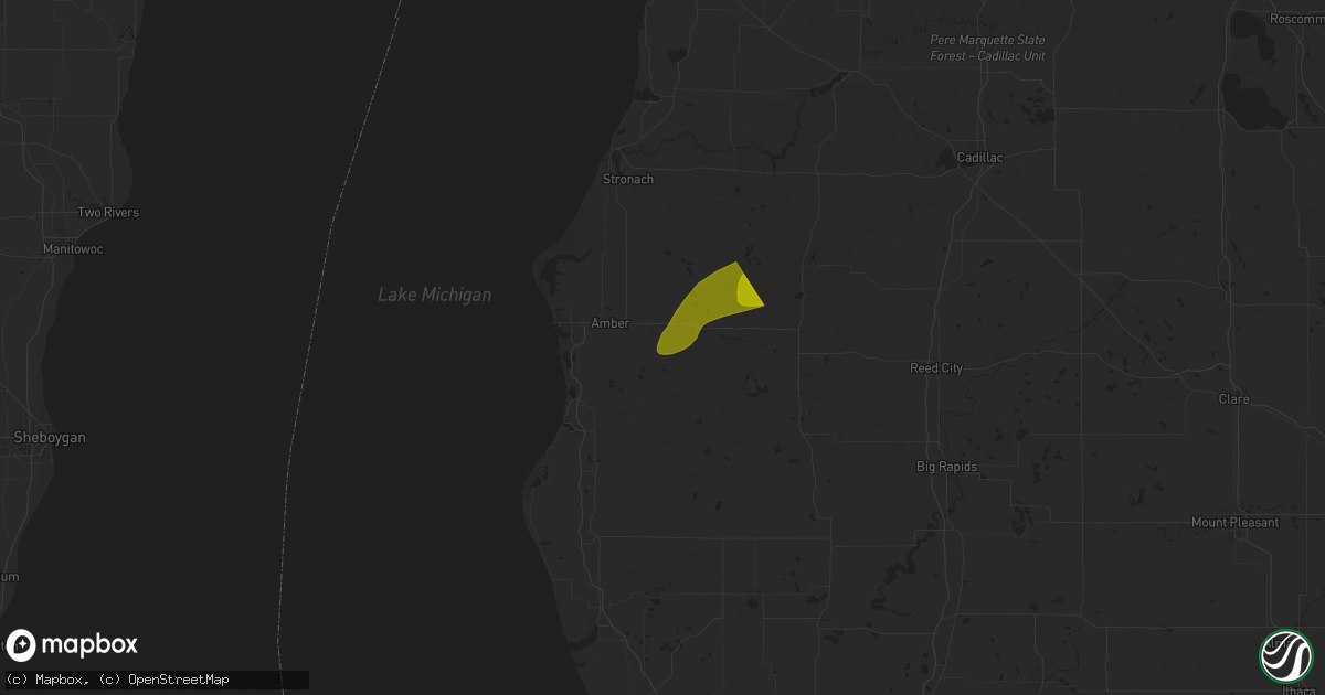 Hail map in Custer, MI on April 19, 2025