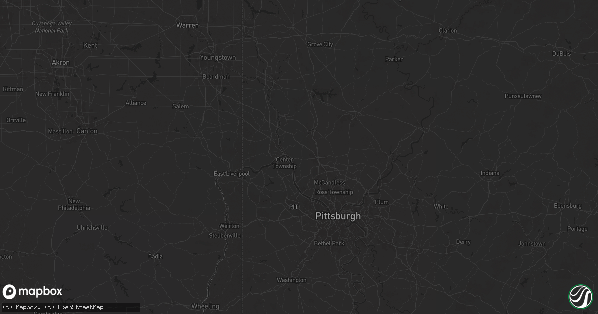 Hail map in Freedom, PA on April 19, 2025