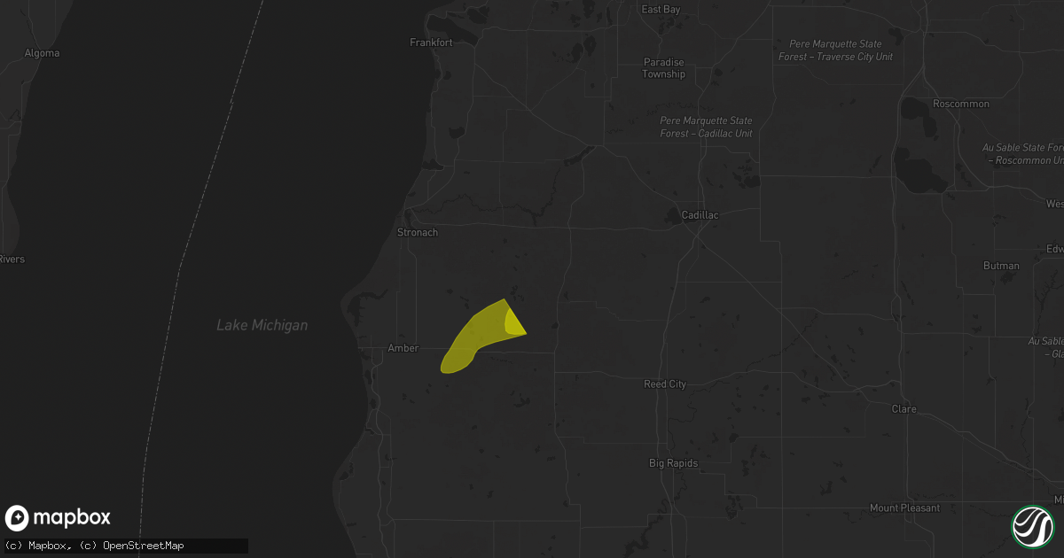 Hail map in Irons, MI on April 19, 2025