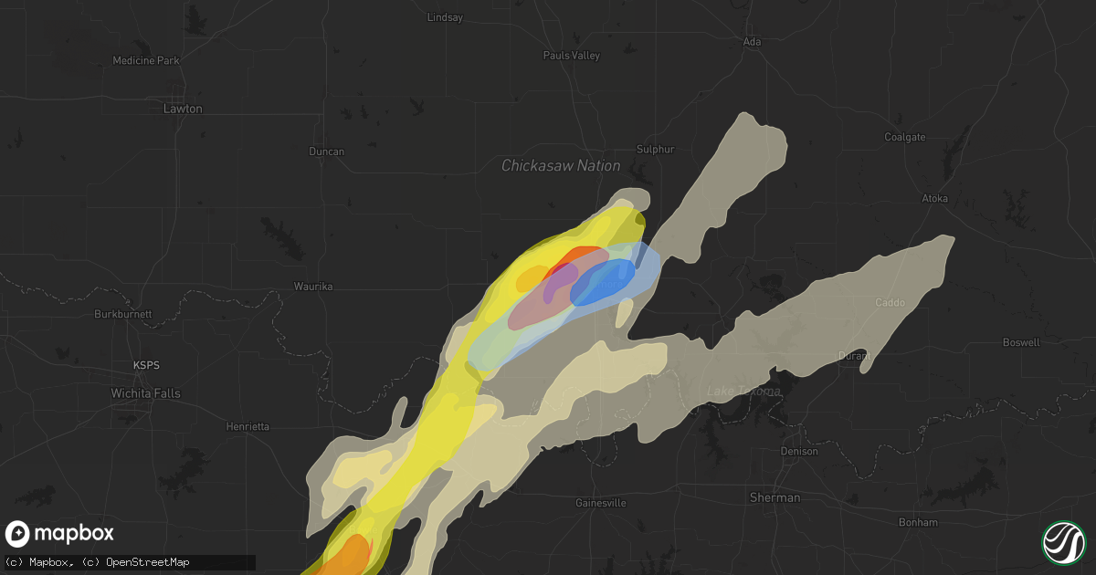 Hail map in Lone Grove, OK on April 19, 2025