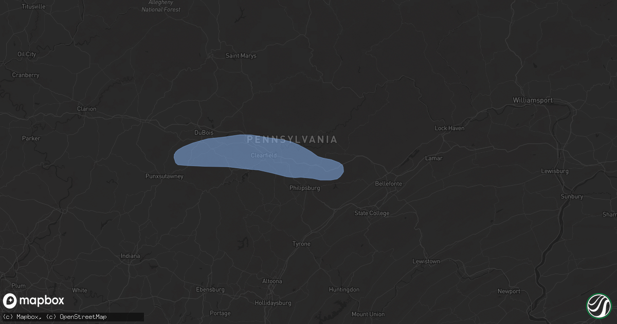 Hail map in Morrisdale, PA on April 19, 2025