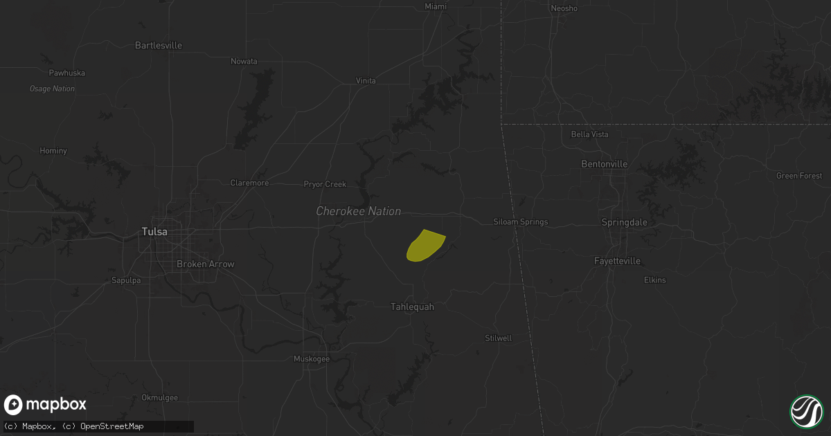 Hail map in Rose, OK on April 19, 2025