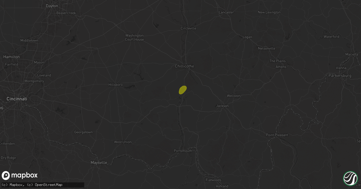 Hail map in Waverly, OH on April 19, 2025