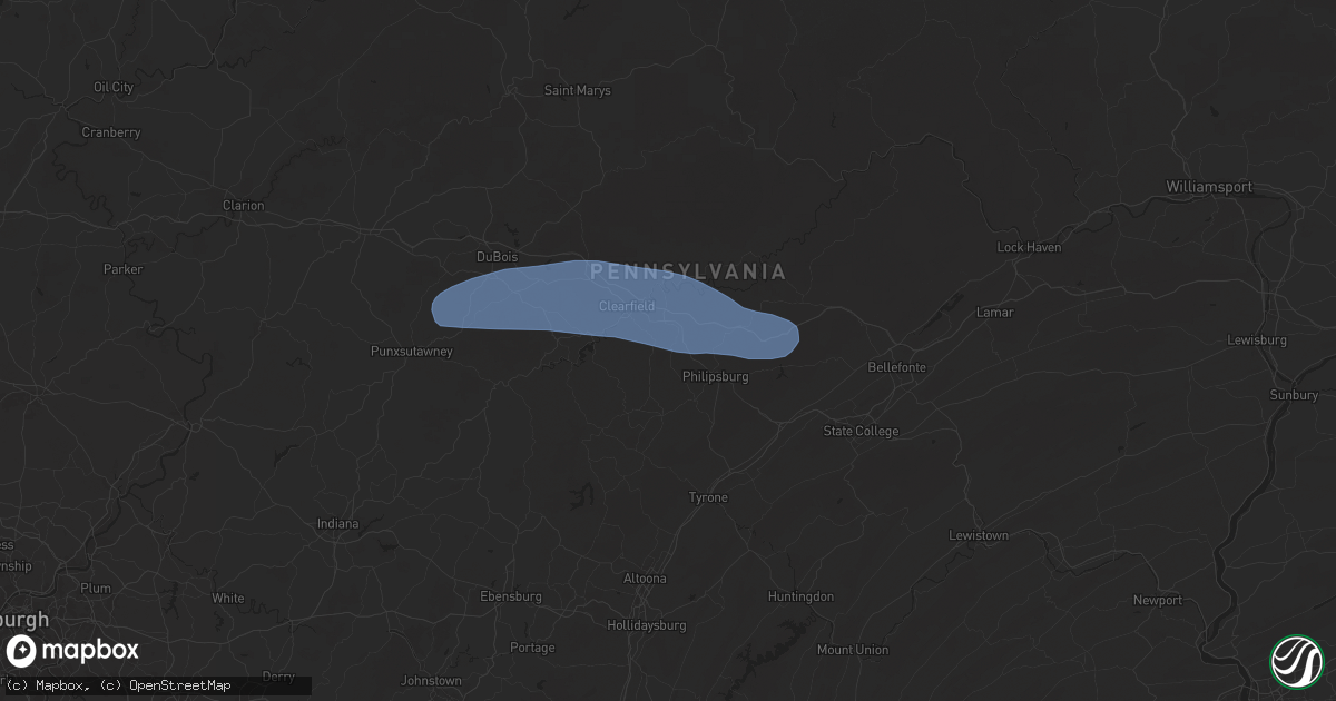 Hail map in West Decatur, PA on April 19, 2025