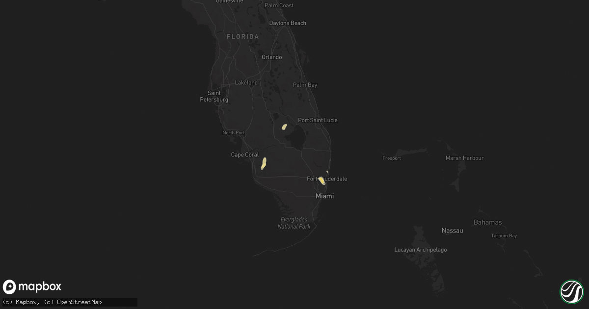 Hail map in Florida on April 20, 2013