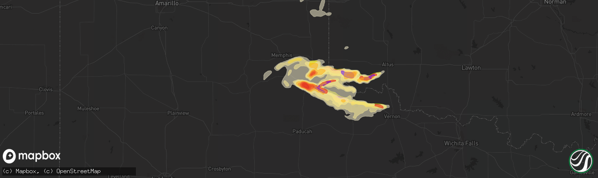 Hail map in Childress, TX on April 20, 2014