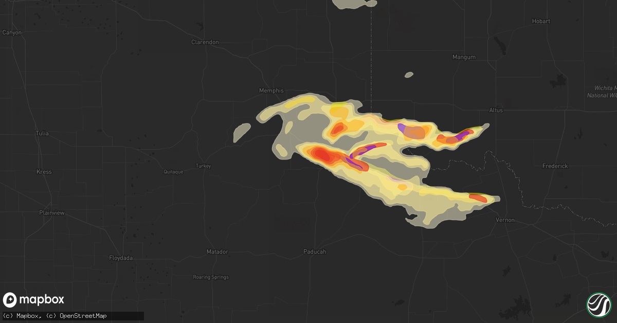 Hail map in Childress, TX on April 20, 2014