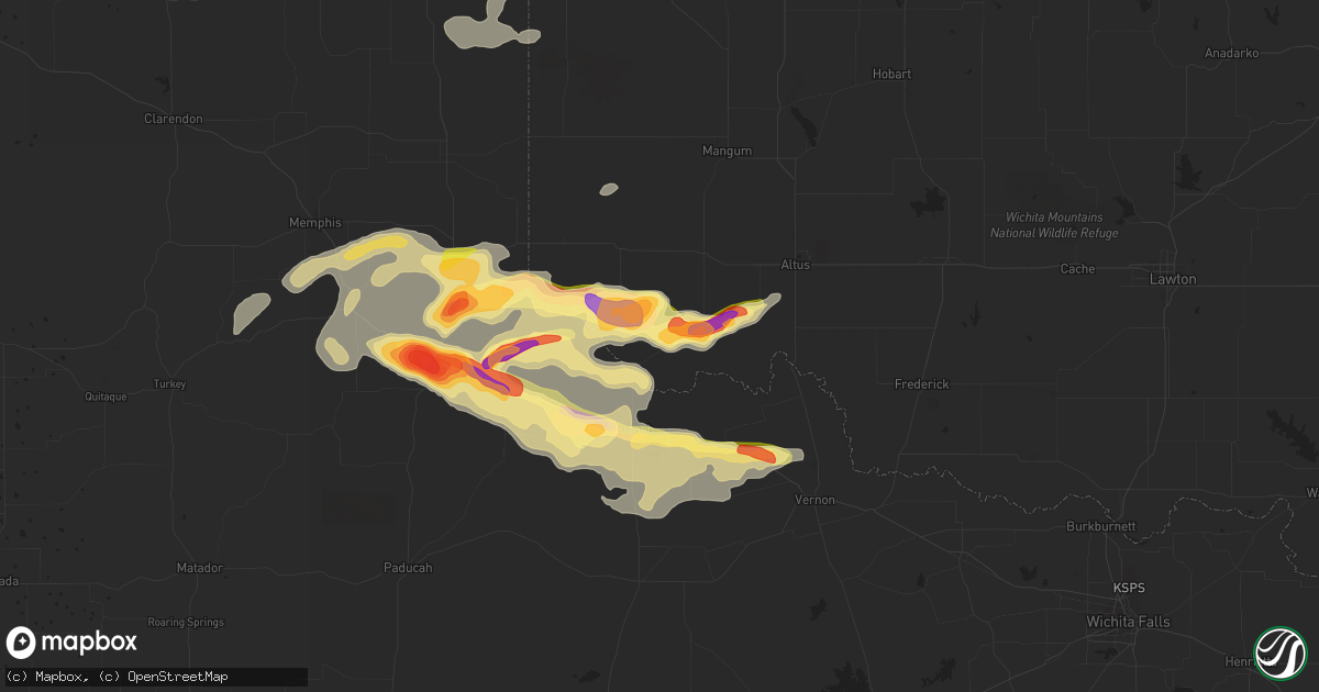 Hail map in Eldorado, OK on April 20, 2014