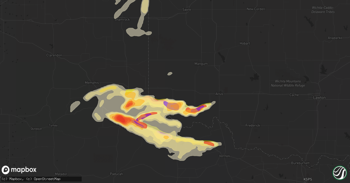 Hail map in Gould, OK on April 20, 2014