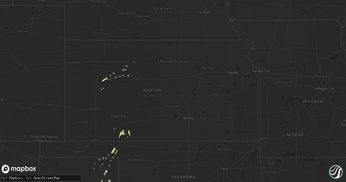 Hail map in Kansas on April 20, 2014