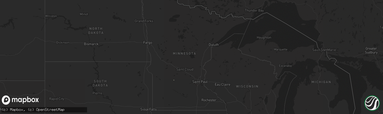 Hail map in Minnesota on April 20, 2014