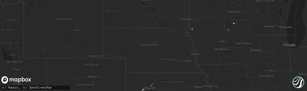 Hail map in Nebraska on April 20, 2014