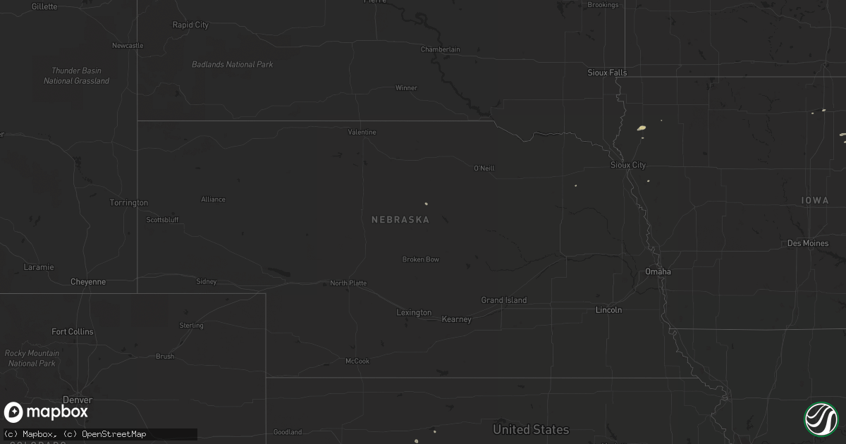 Hail map in Nebraska on April 20, 2014