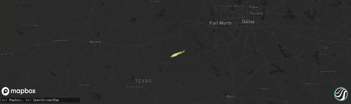 Hail map in Stephenville, TX on April 20, 2014