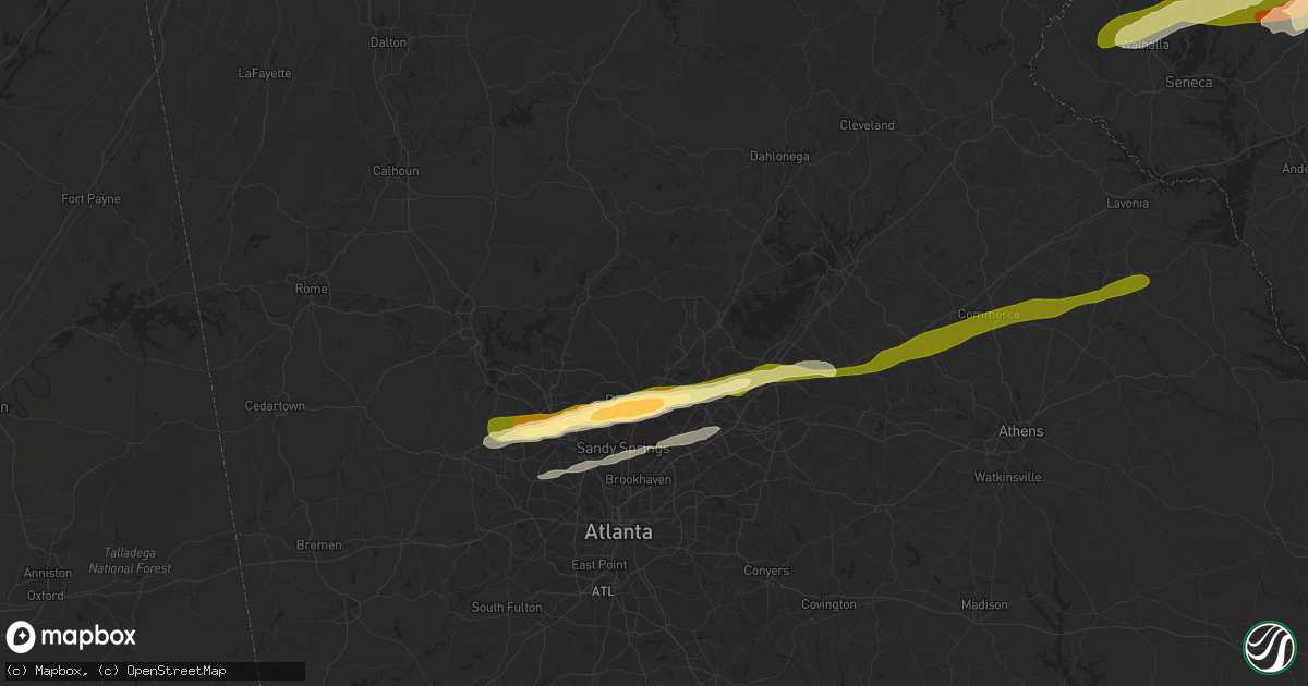 Hail map in Alpharetta, GA on April 20, 2015