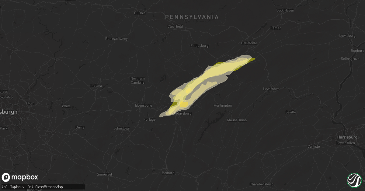 Hail map in Altoona, PA on April 20, 2015