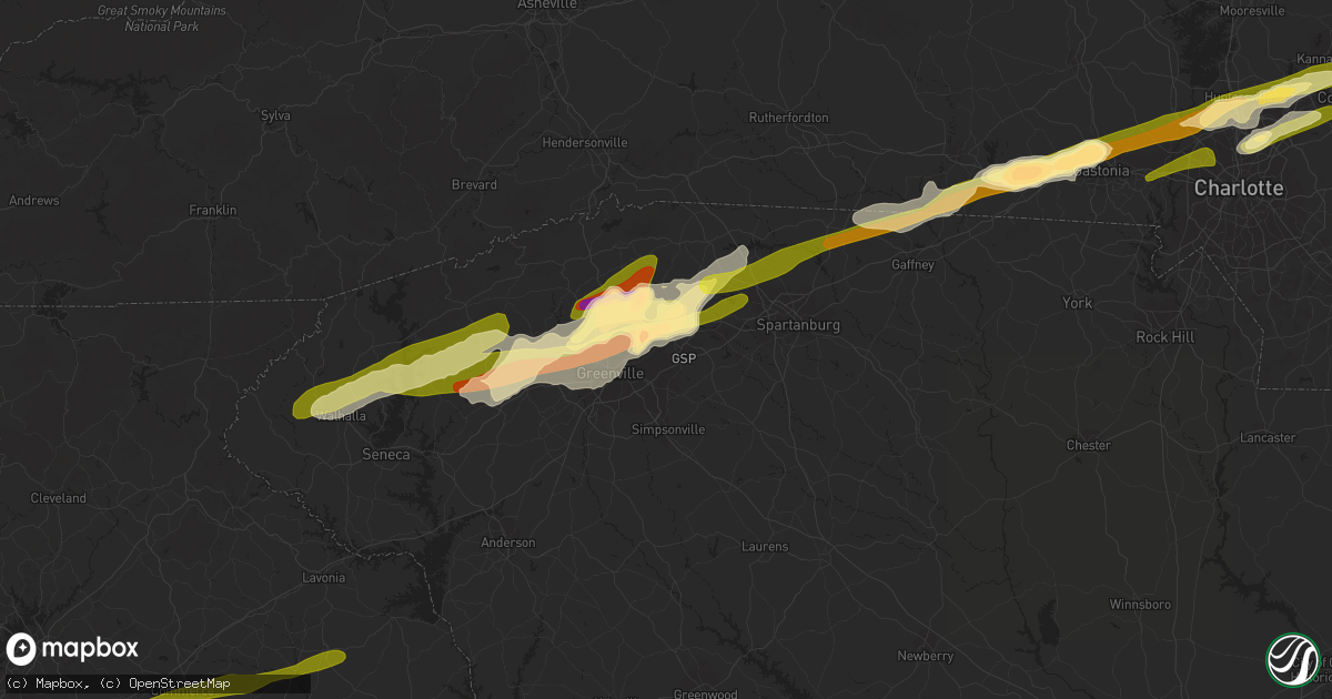 Hail map in Greer, SC on April 20, 2015
