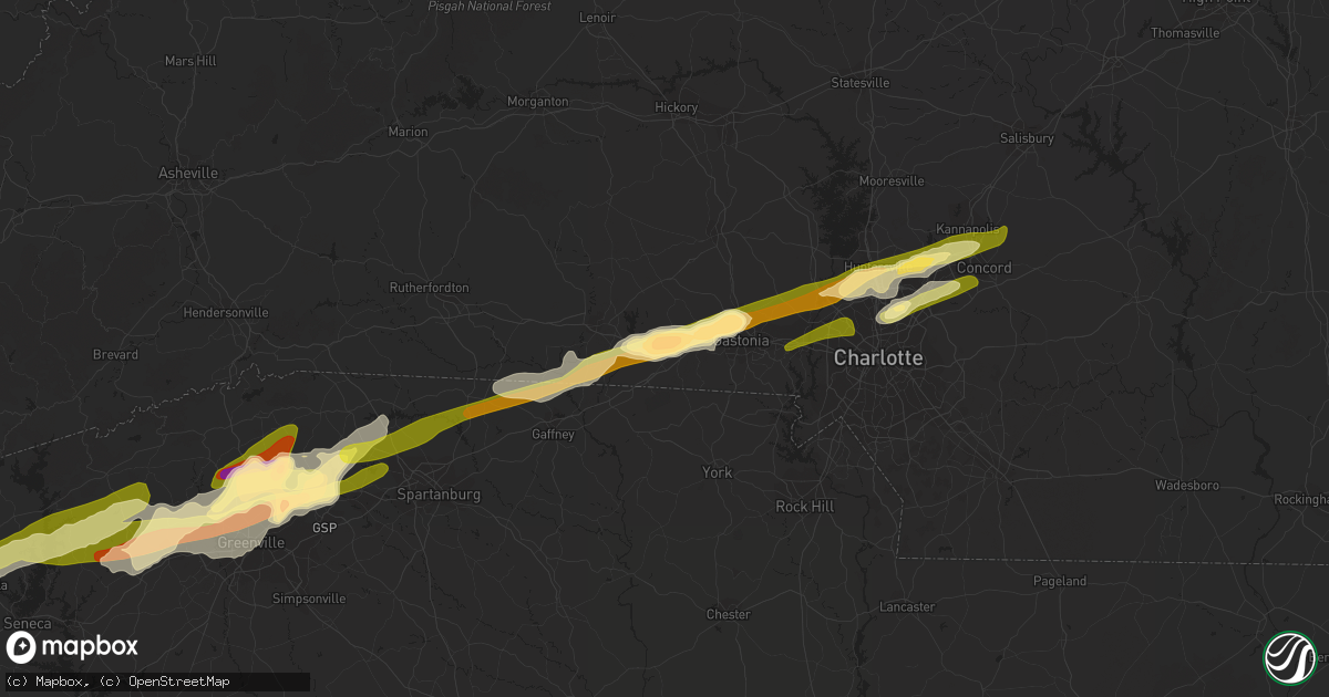 Hail map in Kings Mountain, NC on April 20, 2015