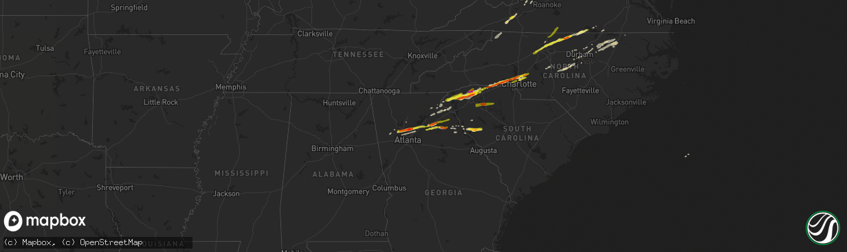 Hail map on April 20, 2015