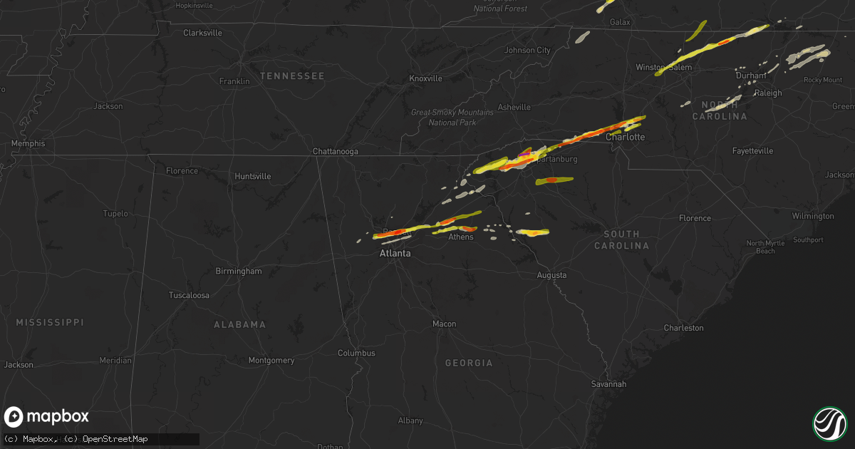 Hail map on April 20, 2015