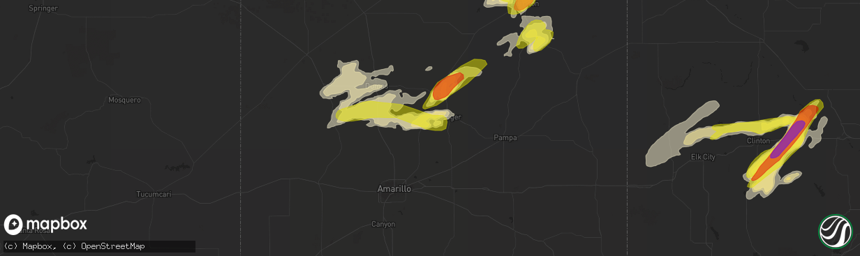 Hail map in Fritch, TX on April 20, 2017