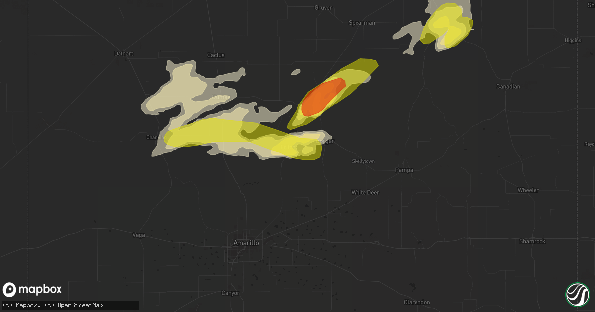 Hail map in Fritch, TX on April 20, 2017