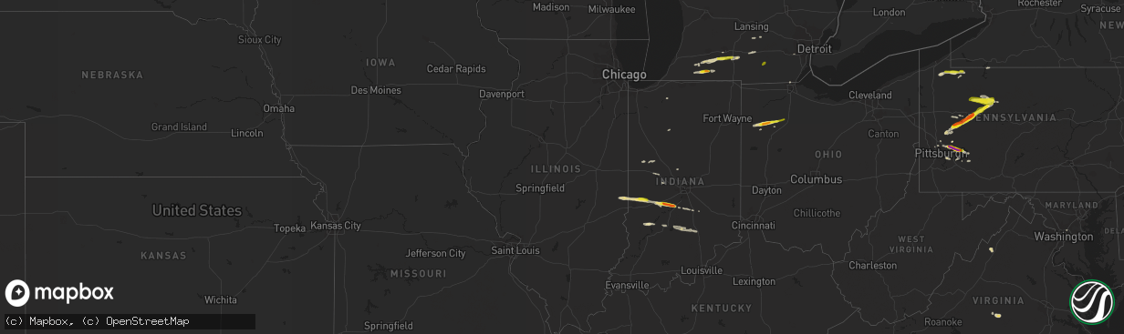 Hail map in Illinois on April 20, 2017