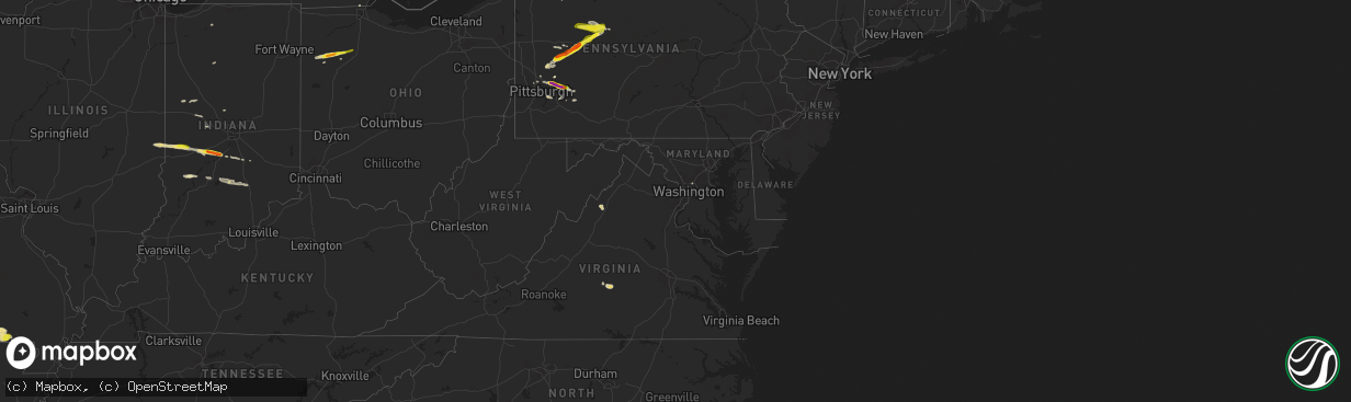 Hail map in Maryland on April 20, 2017