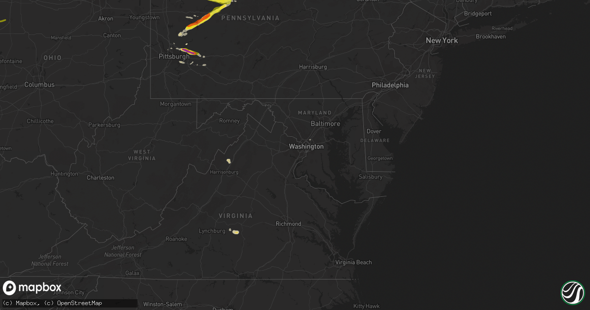 Hail map in Maryland on April 20, 2017