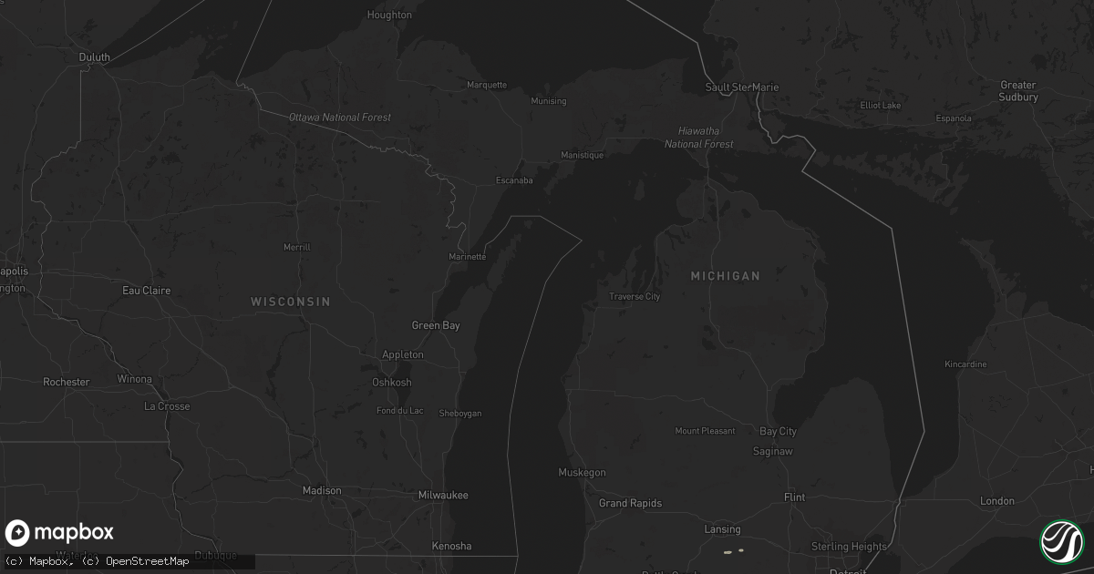 Hail map in Michigan on April 20, 2017