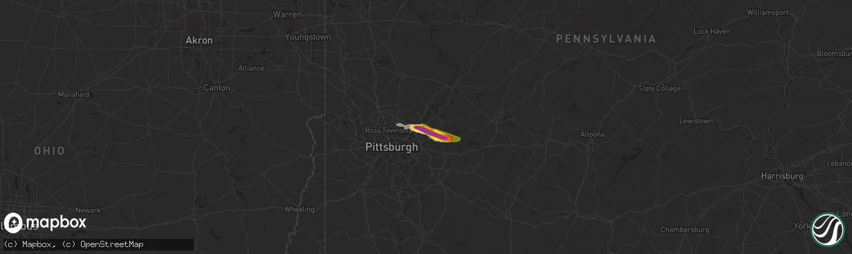 Hail map in New Kensington, PA on April 20, 2017