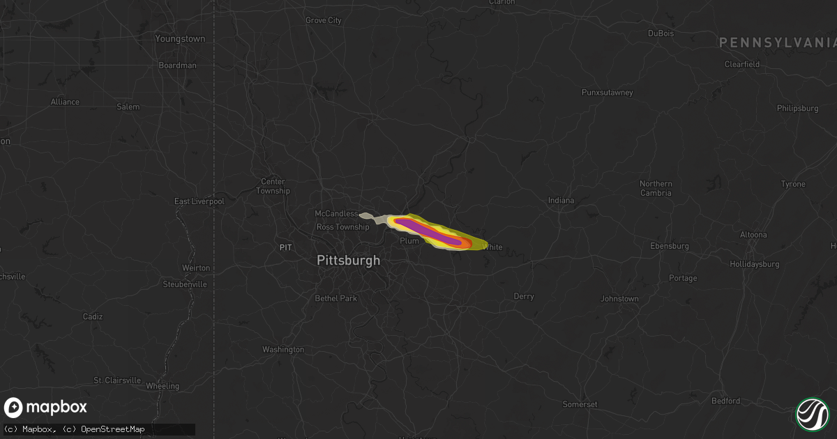 Hail map in New Kensington, PA on April 20, 2017