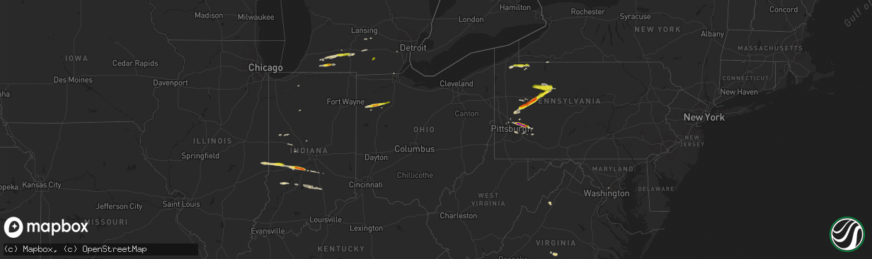 Hail map in Ohio on April 20, 2017