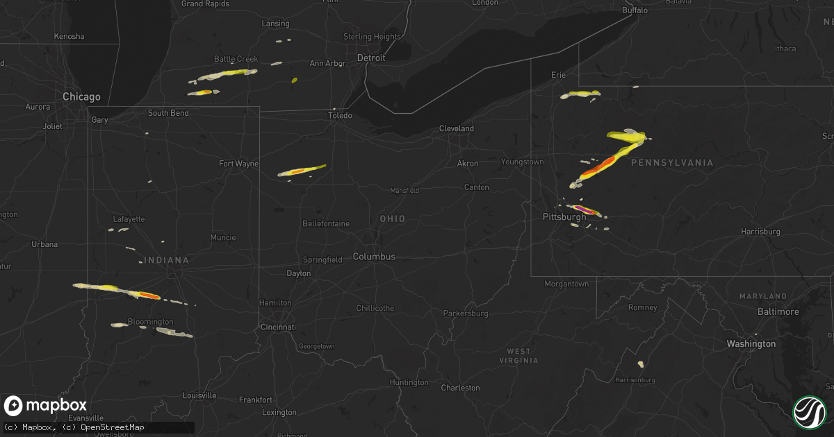 Hail map in Ohio on April 20, 2017