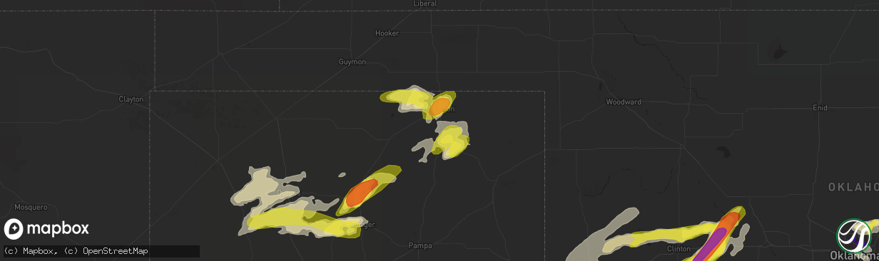 Hail map in Perryton, TX on April 20, 2017