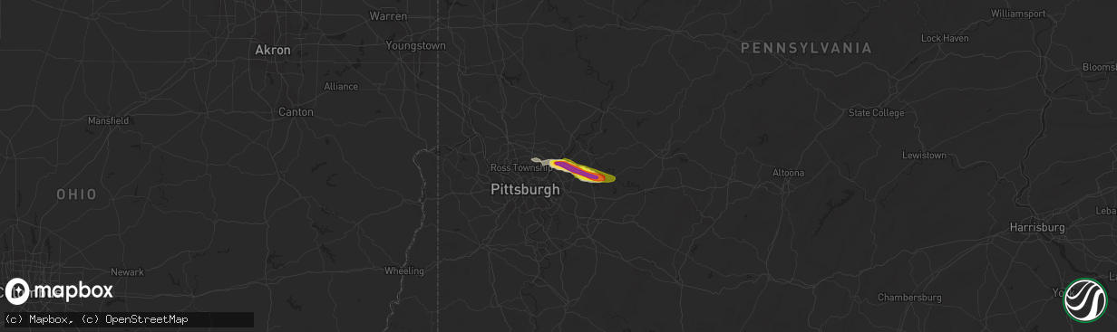 Hail map in Springdale, PA on April 20, 2017