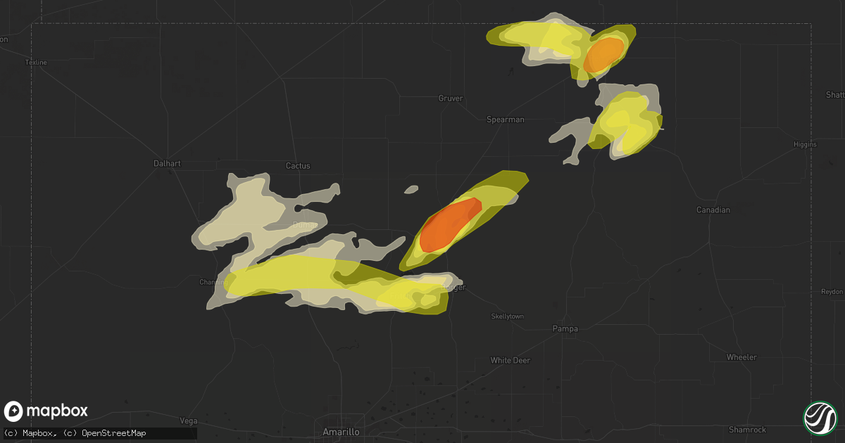 Hail map in Stinnett, TX on April 20, 2017