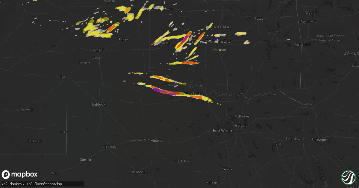Hail map on April 20, 2017