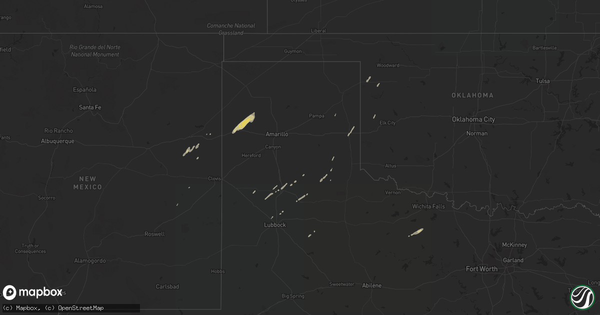Hail map on April 20, 2018