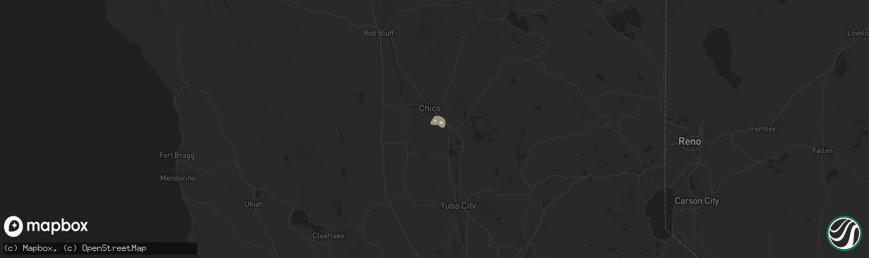 Hail map in Durham, CA on April 20, 2019