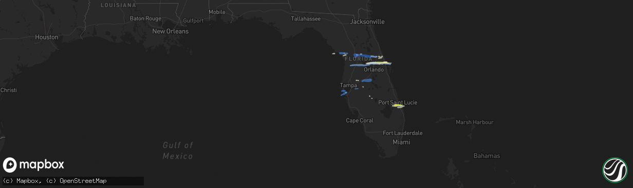 Hail map in Florida on April 20, 2020