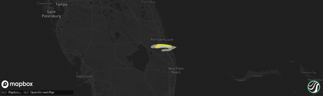 Hail map in Palm City, FL on April 20, 2020