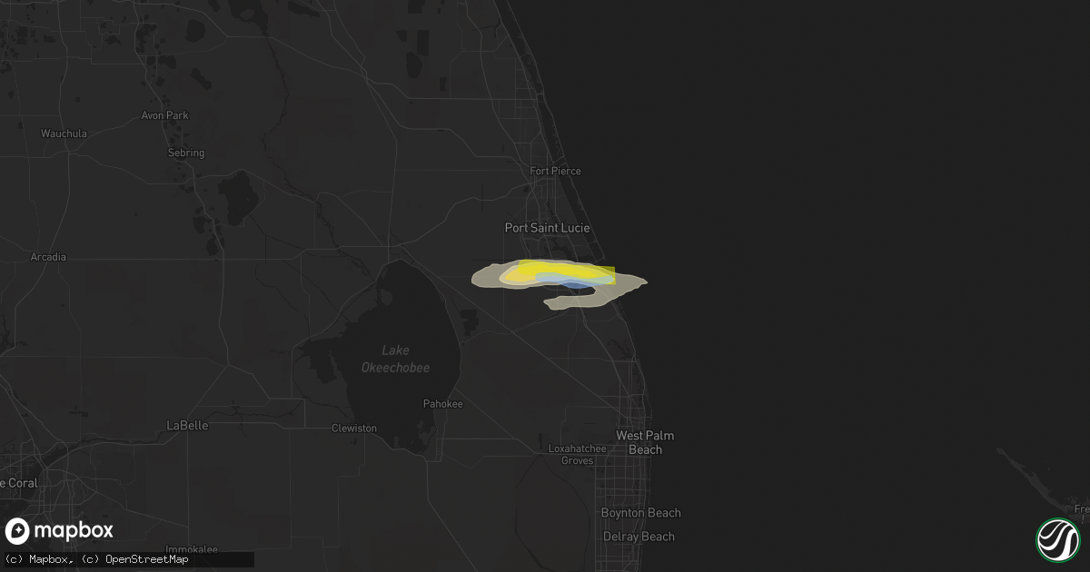 Hail map in Palm City, FL on April 20, 2020