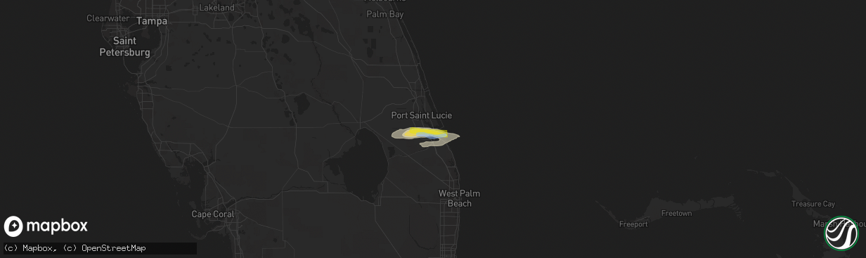 Hail map in Stuart, FL on April 20, 2020