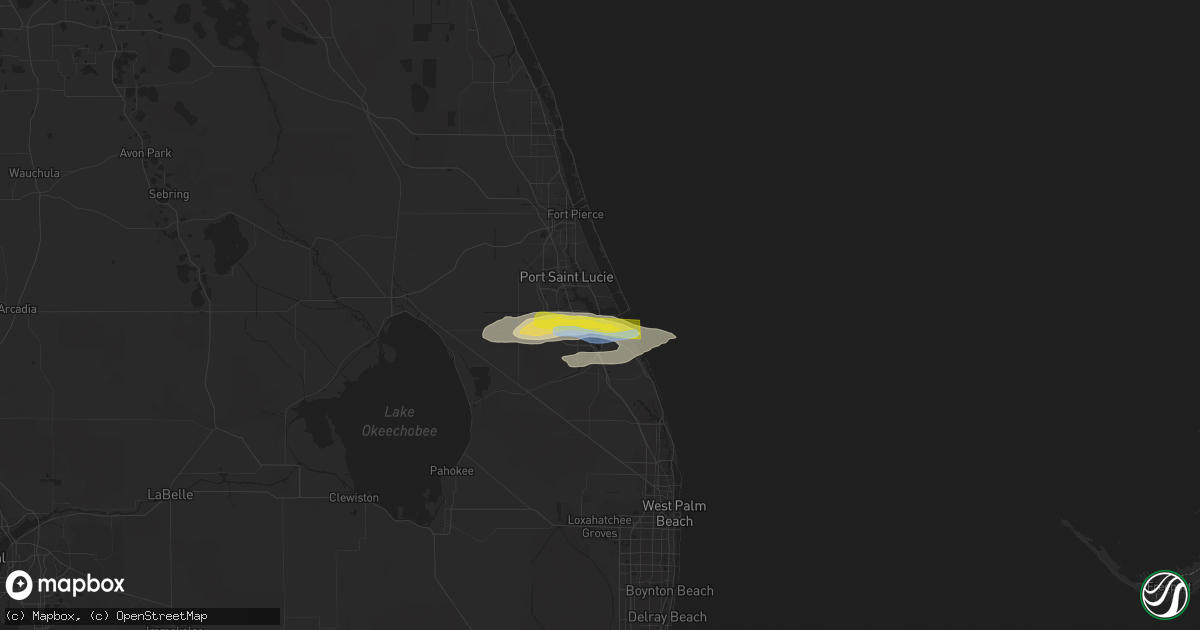Hail map in Stuart, FL on April 20, 2020
