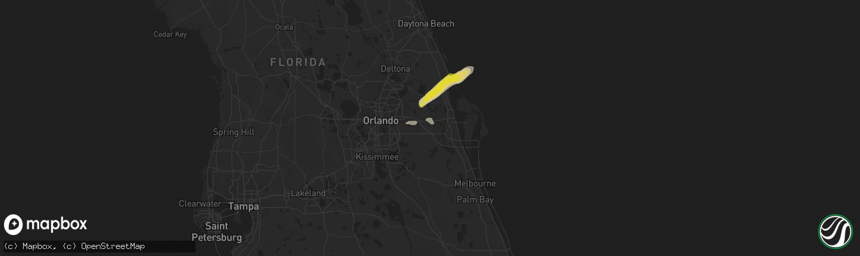 Hail map in Christmas, FL on April 20, 2021