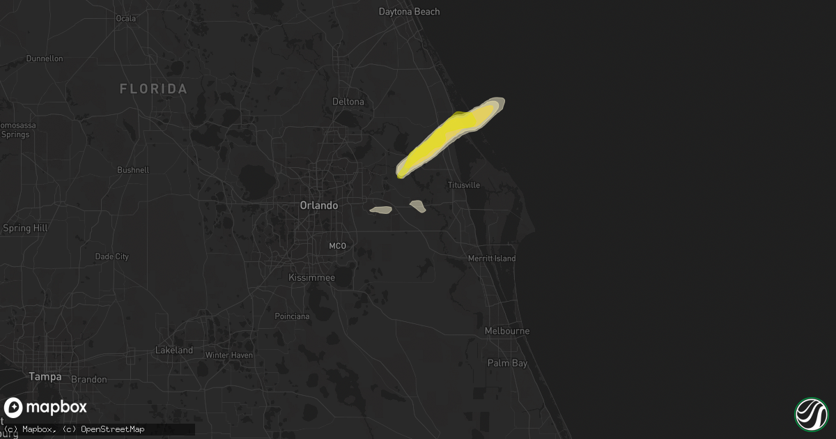 Hail map in Christmas, FL on April 20, 2021