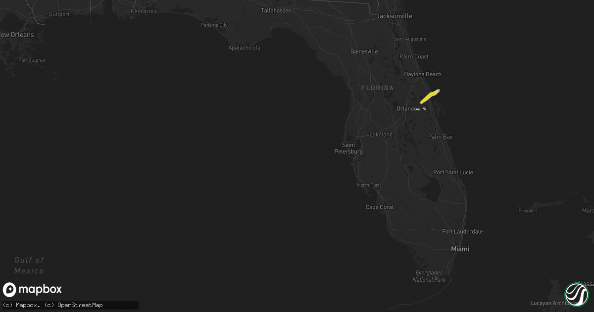 Hail map in Florida on April 20, 2021