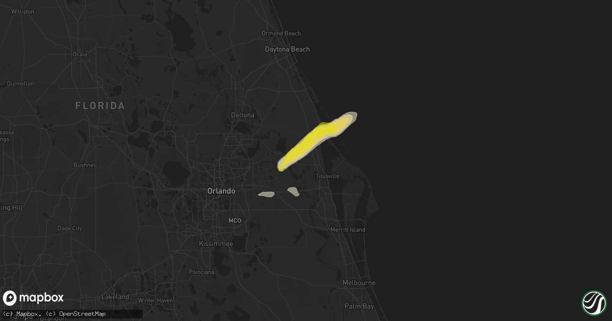 Hail map in Mims, FL on April 20, 2021