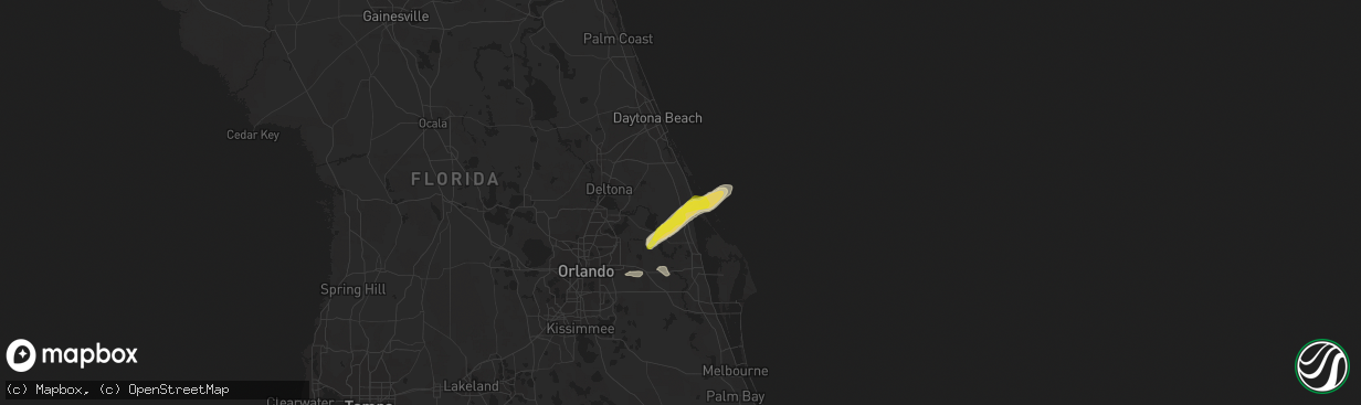 Hail map in Oak Hill, FL on April 20, 2021